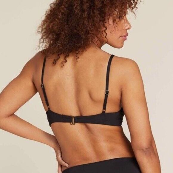 ANDIE SWIM The Santorini Knot Front Bikini Top in Black Size Small - Picture 2 of 7